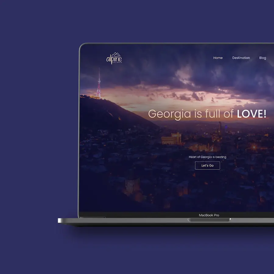 Alpine Holidays homepage design