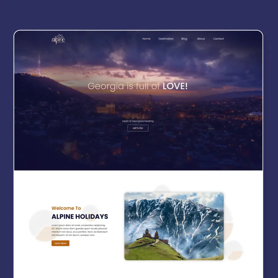Alpine Holidays destination page
