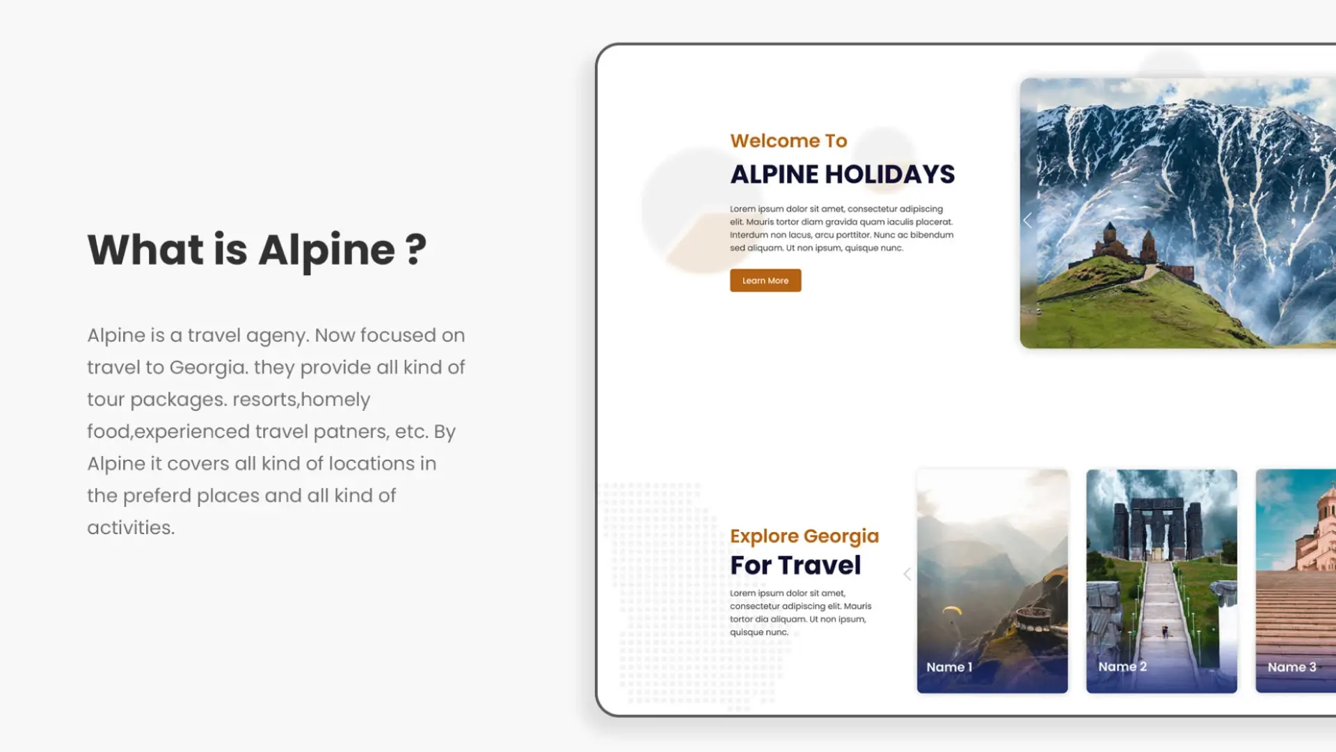 Alpine Holidays Website Design